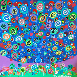 The Lolipop Peacock, 18 x 18 in x 2.5 in deep - Paintings