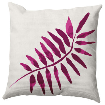 Frond 2 Decorative Throw Pillow, Purple, 20"x20"