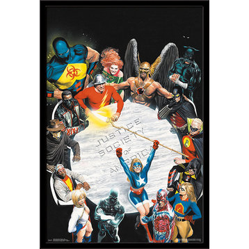 Justice Society of America Table Poster, Black Framed Version