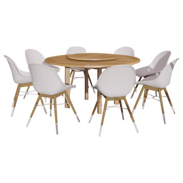 Amazonia Liverpool 9-Piece Round Dining Set With Lazy Susan