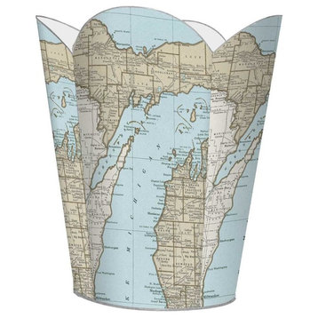 Up North Michigan Map Wastepaper Basket