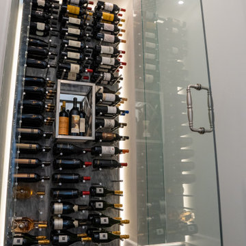 Frameless Glass Doors Are Excellent for Narrow Modern Wine Closets