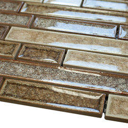Cream Caramel Glossy Crackle Crystal Mosaic Tiles - Home Accessories & Decor