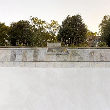 Silver Travertine Pool Coping, Tile and Spa Remodel