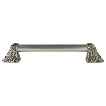 Acanthus Appliance Pull, Antique Pewter, 16", Fluted