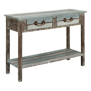Coastal Narrow Hall Stand Sofa Table With Shelf | Baci Living Room