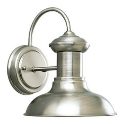 Brookside Collection Antique Nickel 1-Light Wall Lantern - Outdoor Wall Lights And Sconces