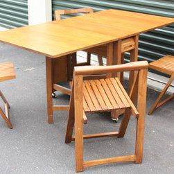 Vintage Teak Foldable Table and 4 Folding Chairs - Products