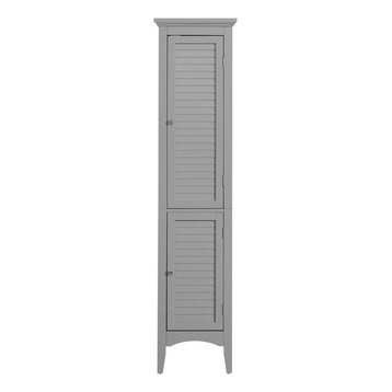Wooden Bathroom Linen Storage Cabinet Gray