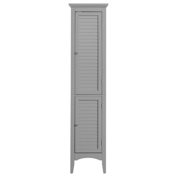 Wooden Bathroom Linen Storage Cabinet Gray
