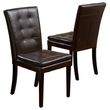 GDF Studio Barrington Leather Dining Chair, Set of 2