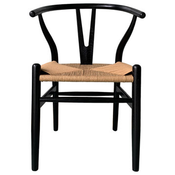 Ventana Dining Chair Black And Natural-Set of Two