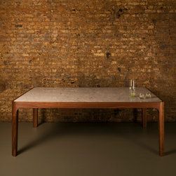 Jack Trench Bespoke Furniture - Solid Walnut & Carrara Marble Dining Table - Dining Tables