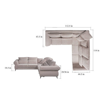 European sectional sleeper sofa VALENCE