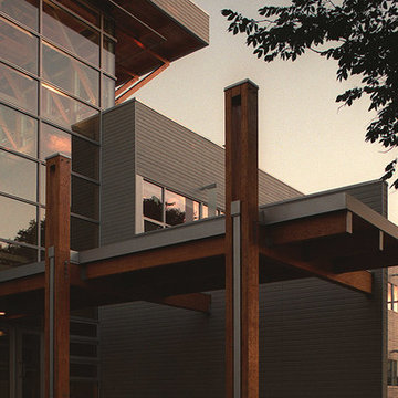 Commercial project - Quebec area - using high-quality genuine wood siding