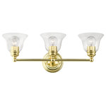 Livex Lighting - Moreland 3 Light Polished Brass Vanity Sconce - Bring a refined lighting style to your bath area with this Moreland collection three light vanity sconce. Shown in a polished brass finish and clear glass.