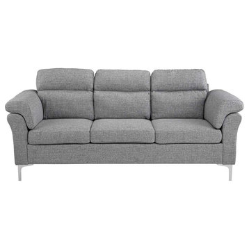 Modern Linen Fabric Sofa, 3 Seater Couch