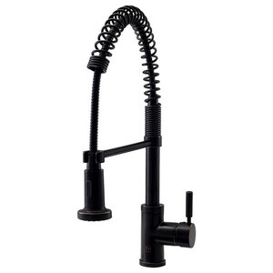 Residential Spring Coil Kitchen Faucet Cone Spray Head Antique Spring Spout Kitchen Faucet Antique Bronze