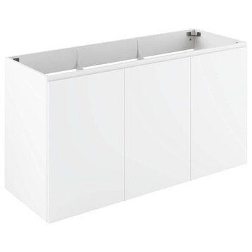 Modway Vitality 47" Particleboard Melamine Wall-Mount Bathroom Vanity in White