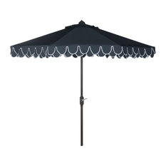 Safavieh UV Resistant Elegant Valance 9' Umbrella, Navy
