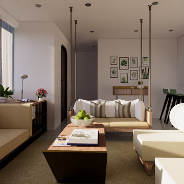 interior decor of luxurious apartment infused with Goan and Dutch elements