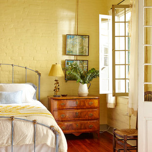 75 Most Popular Shabby Chic Style Bedroom With Yellow Walls