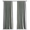 Blackout Vintage FauxDupioni Silk Curtain, Single Panel, Silver, 50"x84"
