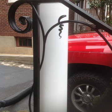 porch railing with vine decoration
