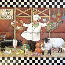 Kitchen Chef and farm animals