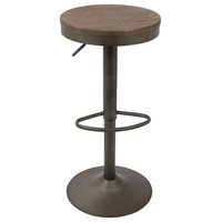 LumiSource Dakota Barstool, Antique And Brown, Set of 2