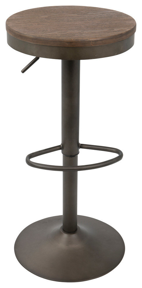 LumiSource Dakota Barstool, Antique And Brown, Set of 2