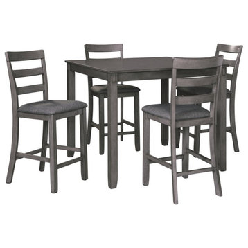 Signature Design by Ashley Bridson 5 Piece Square Dining Table Set in Gray