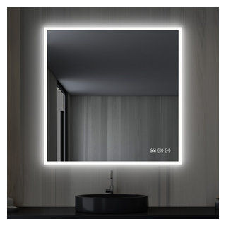 Fogless, Dimmable, Color Temperature Adjustable LED Mirror, 36x36 ...