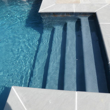 Bethlehem Township custom salt water pool with deck jets