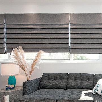 Matching Textures Using Roman Shades | Residential Interior Windowscape