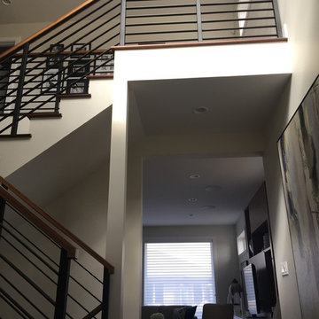 Horizontal Black Flat Bar Railing