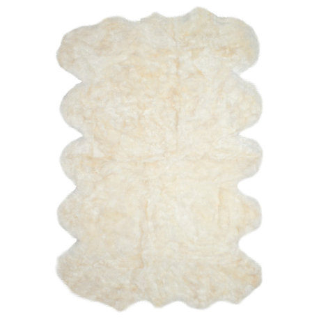 Safavieh Sheepskin Collection SHS211 Rug, White, 4' X 6'