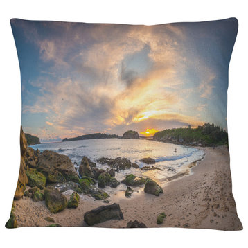 Sydney Seashore during Sunset Seascape Throw Pillow, 18"x18"