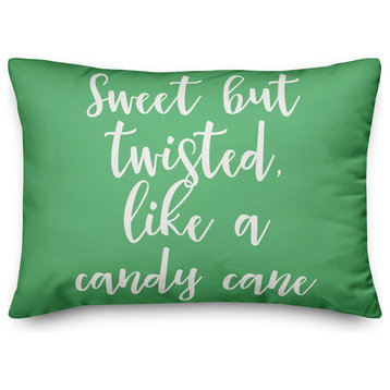 Sweet But Twisted Like A Candy Cane, Light Green 14x20 Lumbar Pillow