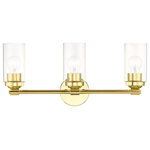 Livex Lighting - Whittier 3-Light Polished Brass Vanity Sconce - Illuminate your home with a bright design from the Whittier collection. This three-light vanity sconce features a polished brass finish with clear glass. Perfect for a contemporary or transitional luxury bathroom setting.