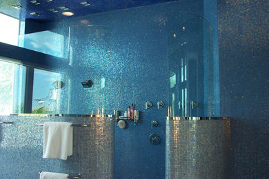Blue Mosaic Tile Bathroom