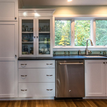 Kitchen with a view and lovely hand made tile.