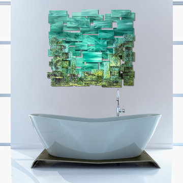 "Coral" Glass and Metal Wall Sculpture