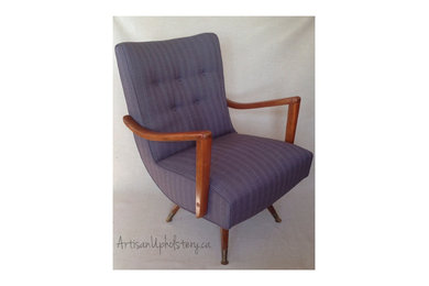 Mid-Century Swivel Rocker with Elegant Curved Arms