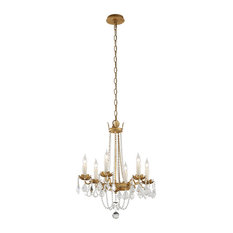 Troy Viola 6-LT Small Chandelier F5365 - Distressed Gold Leaf
