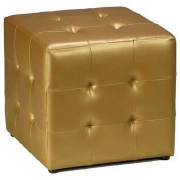 Apollo Cube Ottoman, Gold