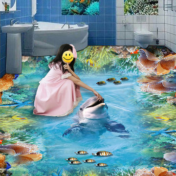 Revêtement sol trompe l'oeil effet 3D sur mesure