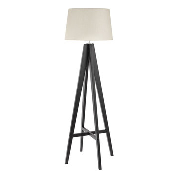 Modern Floor Lamp Tripod Design With Cream Linen Shade
