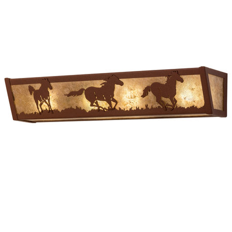 24 Wide Running Horses Vanity Light