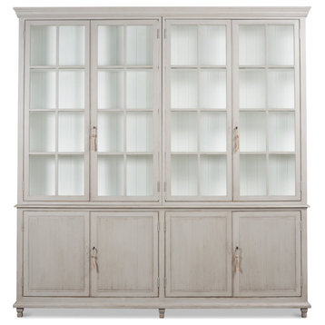 Harper Glass Doors Front Curio Bookcase With Cabinets